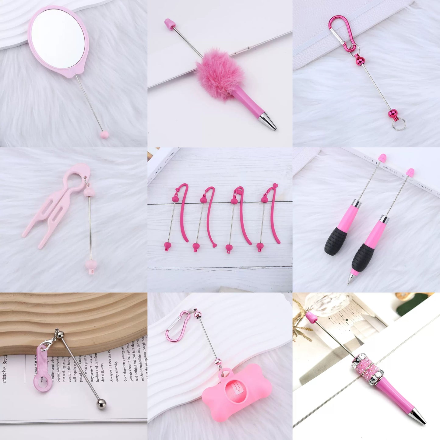 DIY Beadable items(Pen, bookmark, mirror, comb…)